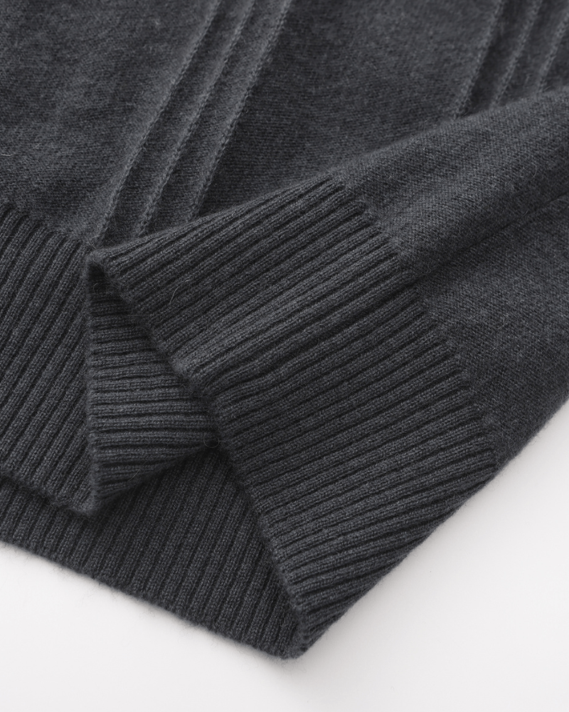 Men's 100% Cashmere Ribbed Half-Zip Jumper – view 7