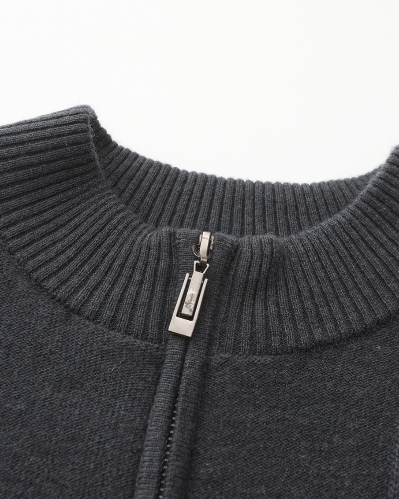 Men's 100% Cashmere Ribbed Half-Zip Jumper – view 6
