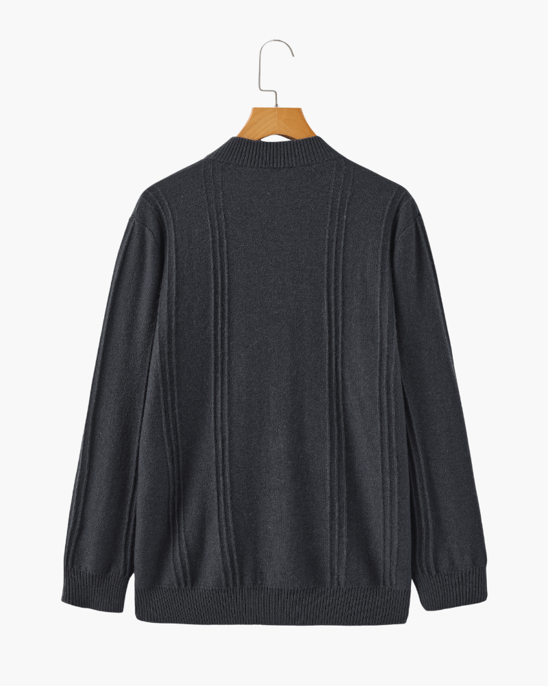 Men's 100% Cashmere Ribbed Half-Zip Jumper – view 4