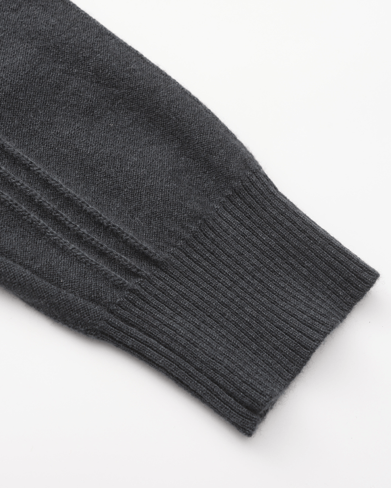 Men's 100% Cashmere Ribbed Half-Zip Jumper – view 8