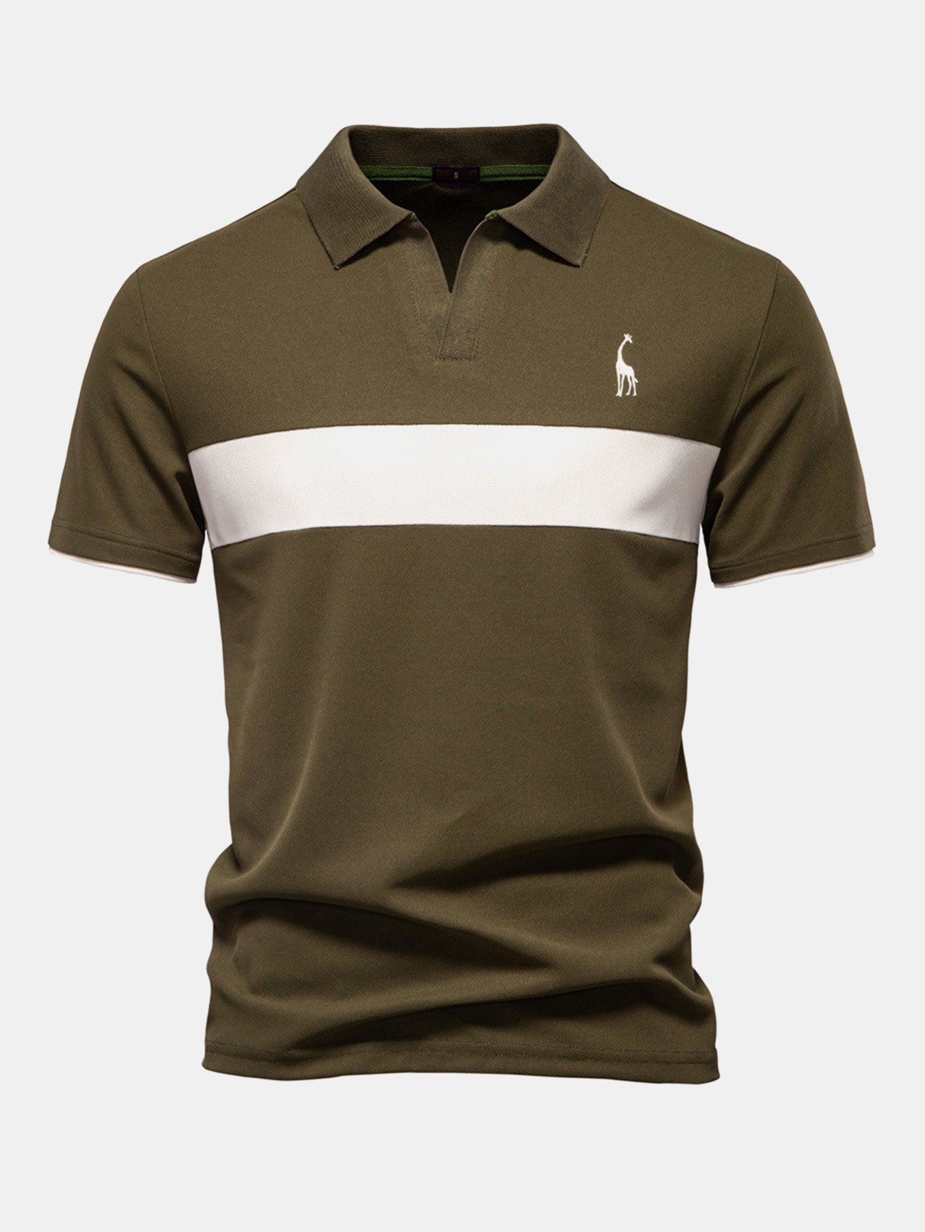 Men's Contrast Piqué V-Neck Polo Shirt – view 6