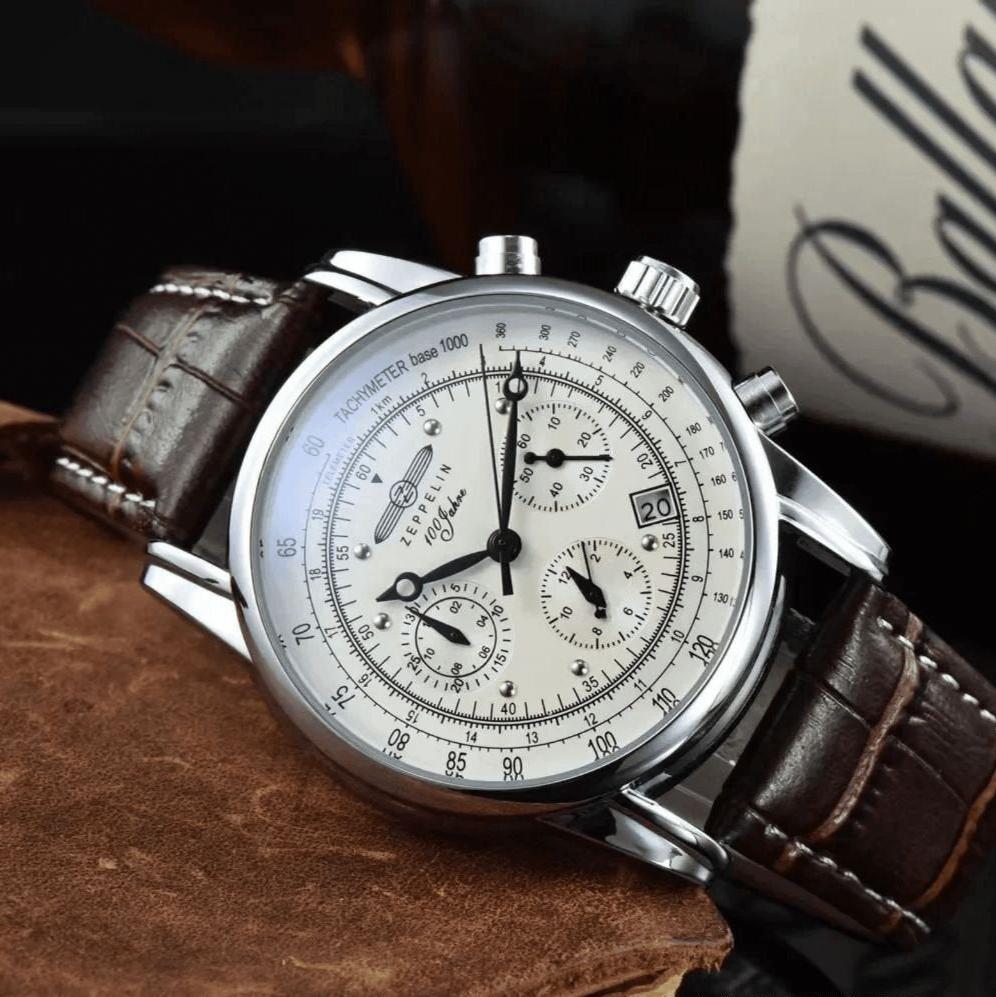 Men's 100 Years Leather Strap Watch – view 9