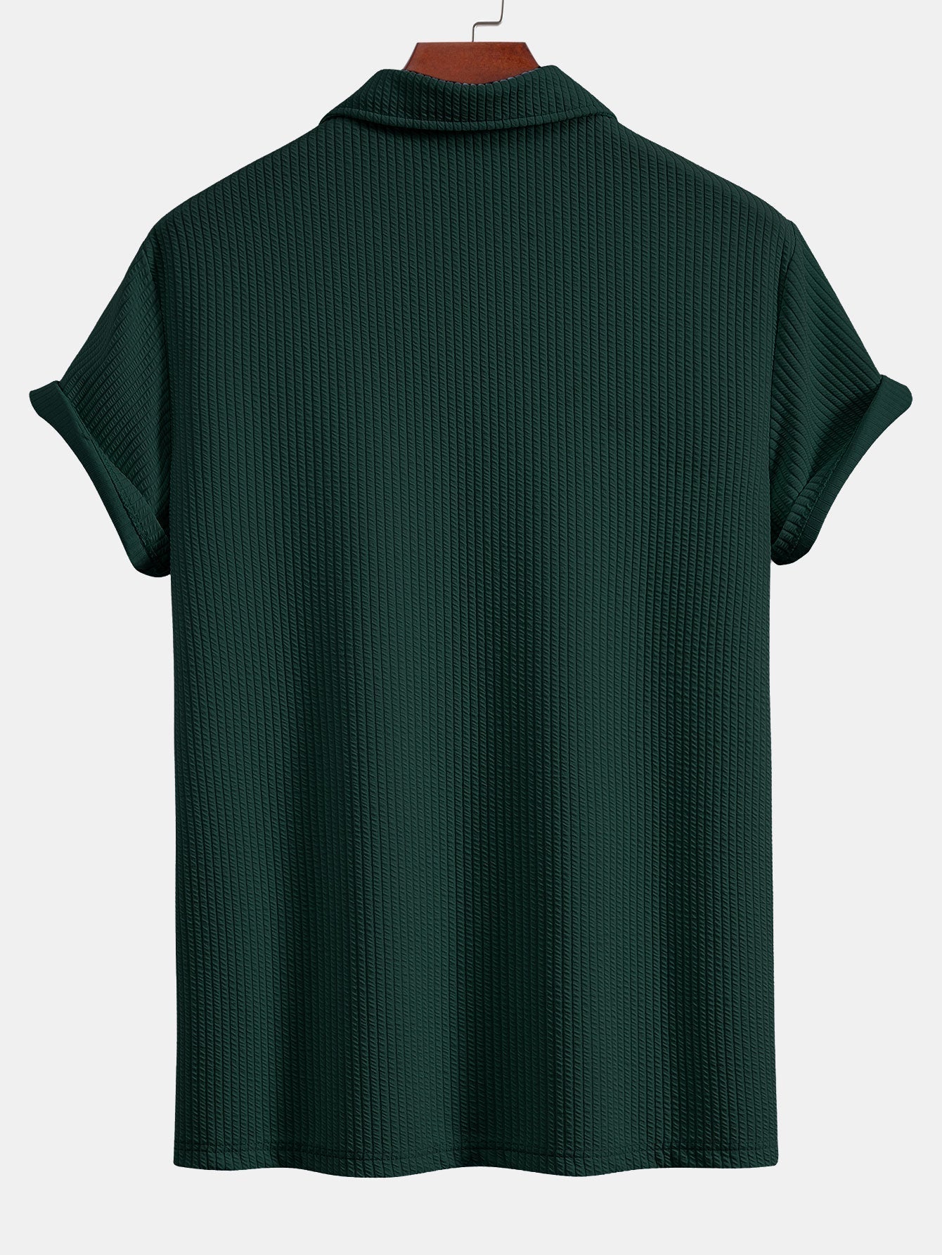 Men's Textured V-Neck Polo & Shorts Set – view 9