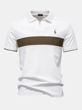 Men's Contrast Piqué V-Neck Polo Shirt – Belgravia Wear