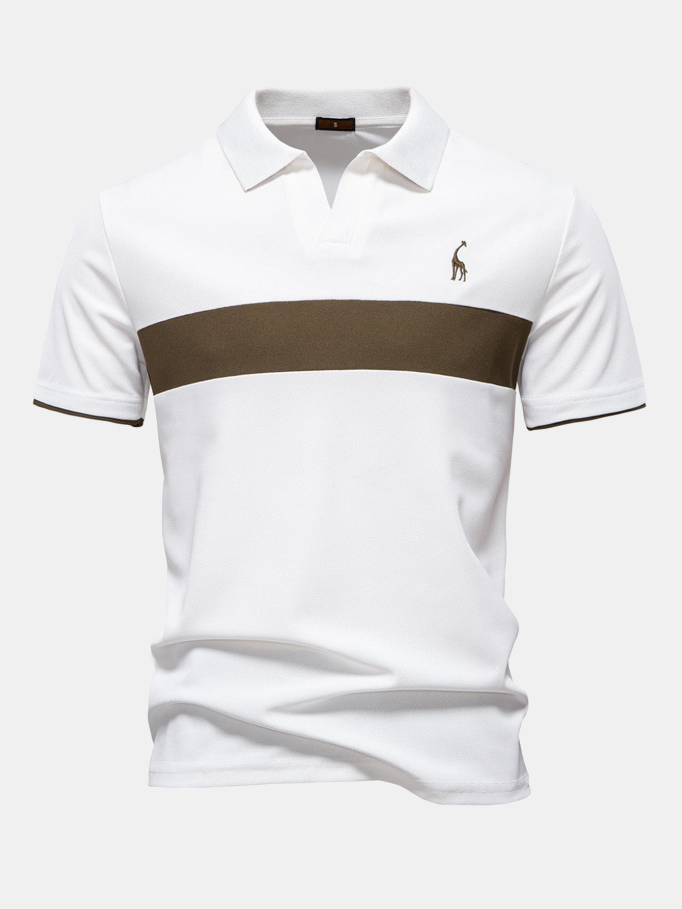Men's Contrast Piqué V-Neck Polo Shirt – Belgravia Wear