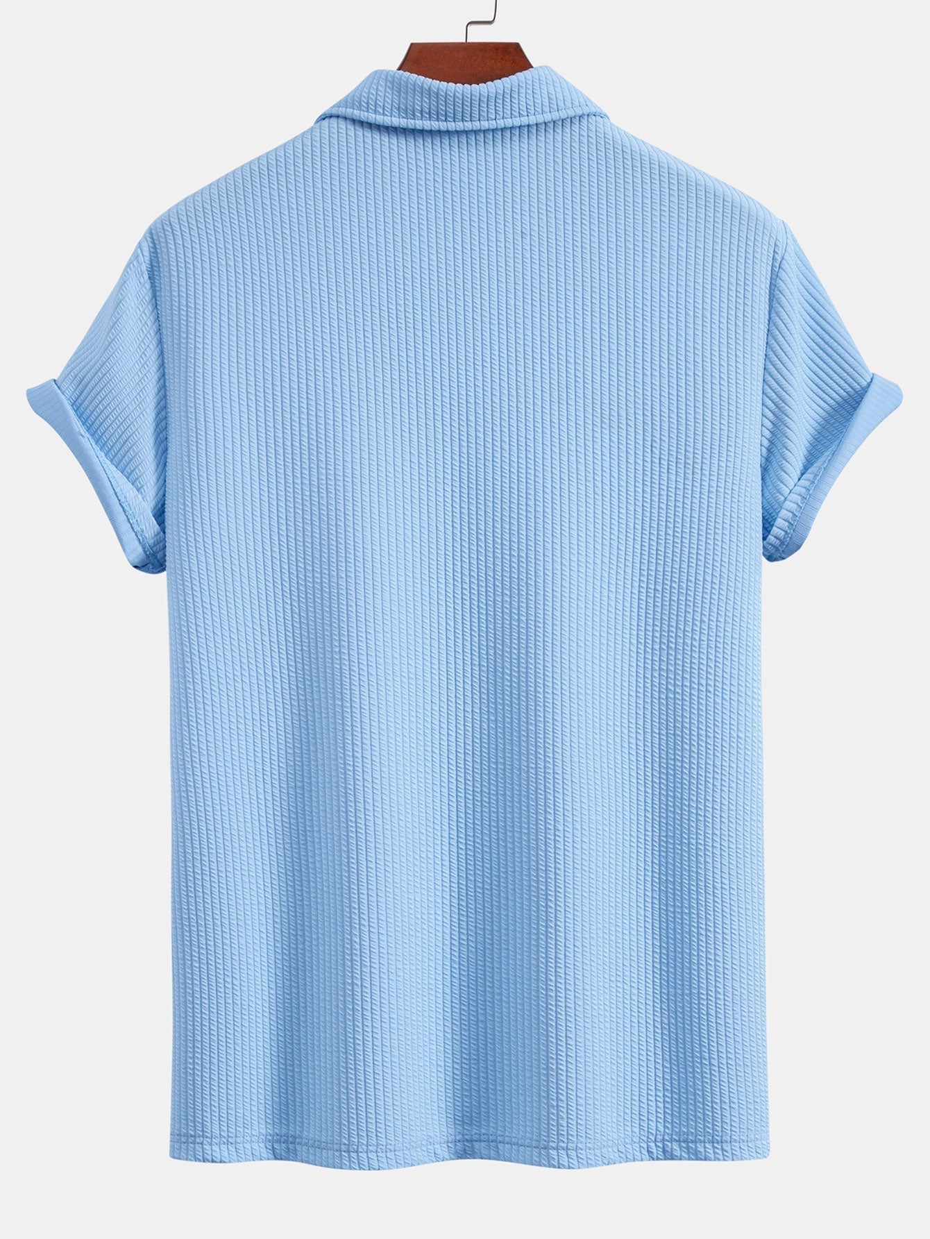 Men's Textured V-Neck Polo & Trousers Set – view 7