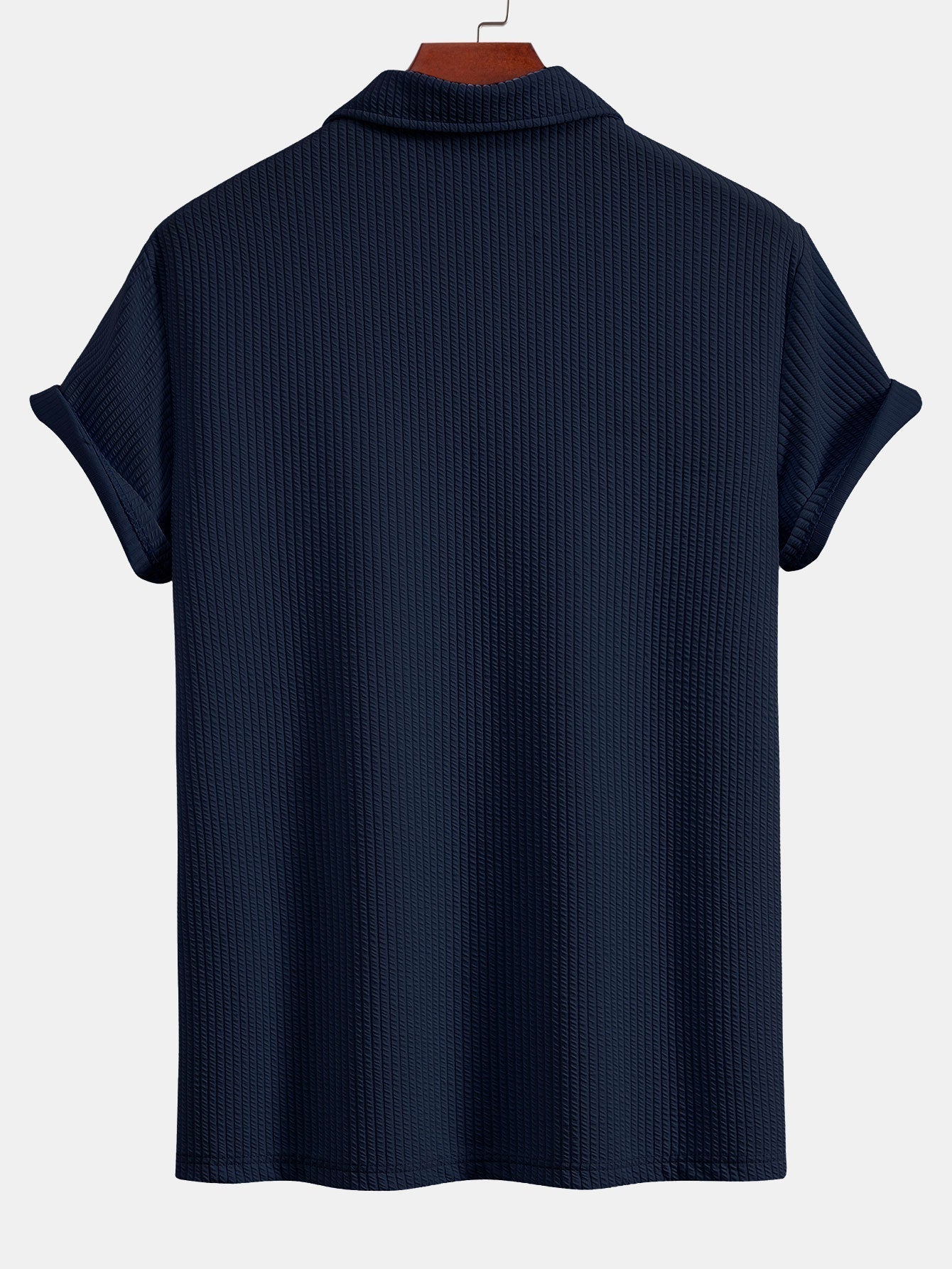 Men's Textured V-Neck Polo & Trousers Set – view 15