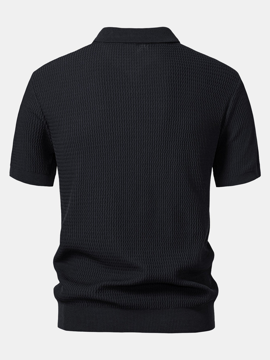 Men's Wave Jacquard Knit V-Neck Polo Shirt – view 4