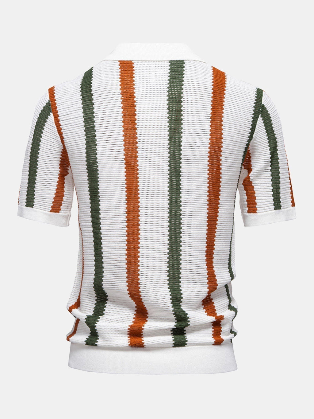 Men's Contrast Stripe V-Neck Knit Polo Shirt – view 2