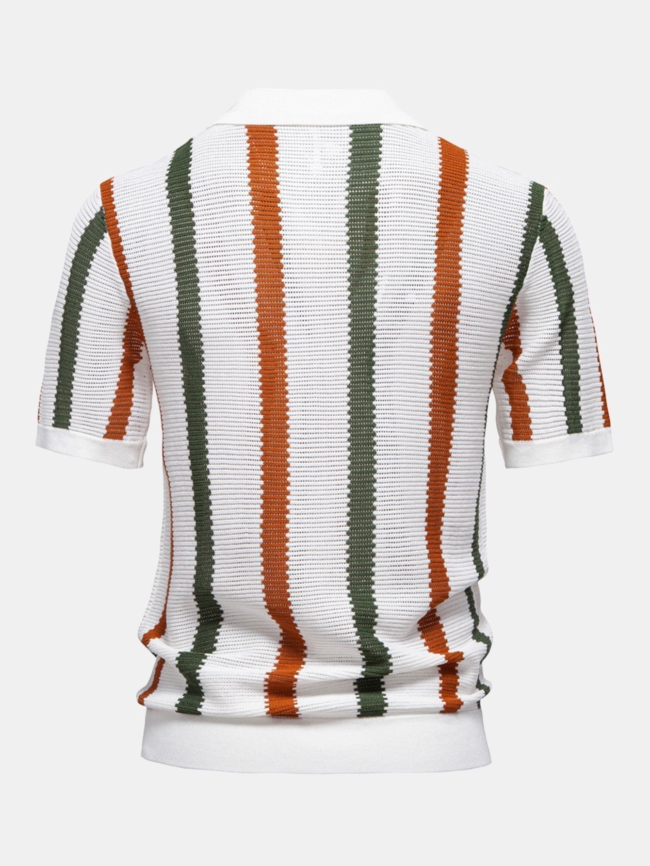Men's Contrast Stripe V-Neck Knit Polo Shirt – view 2