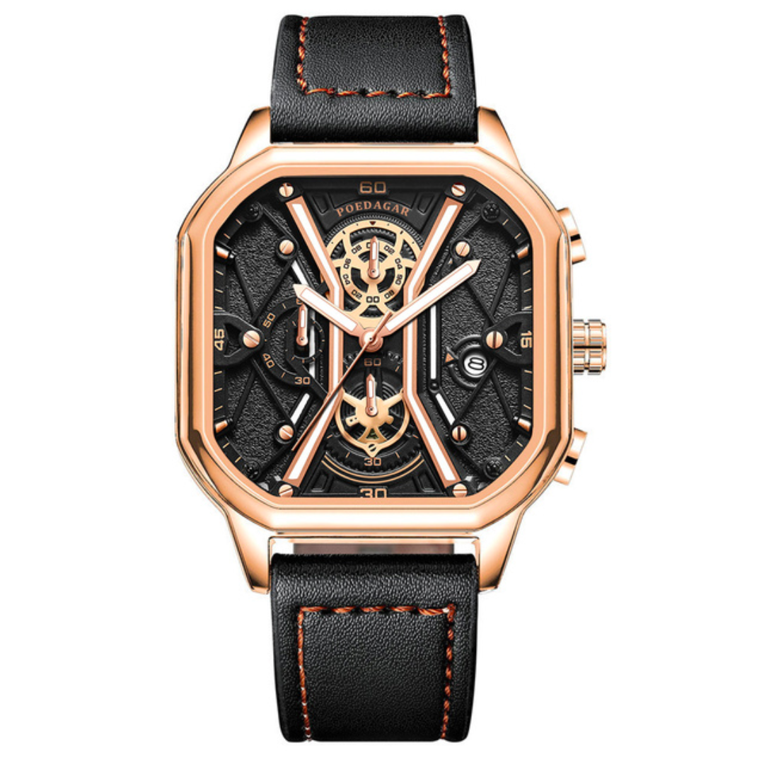 Regal Elegance Men's Leather Strap Watch – view 4