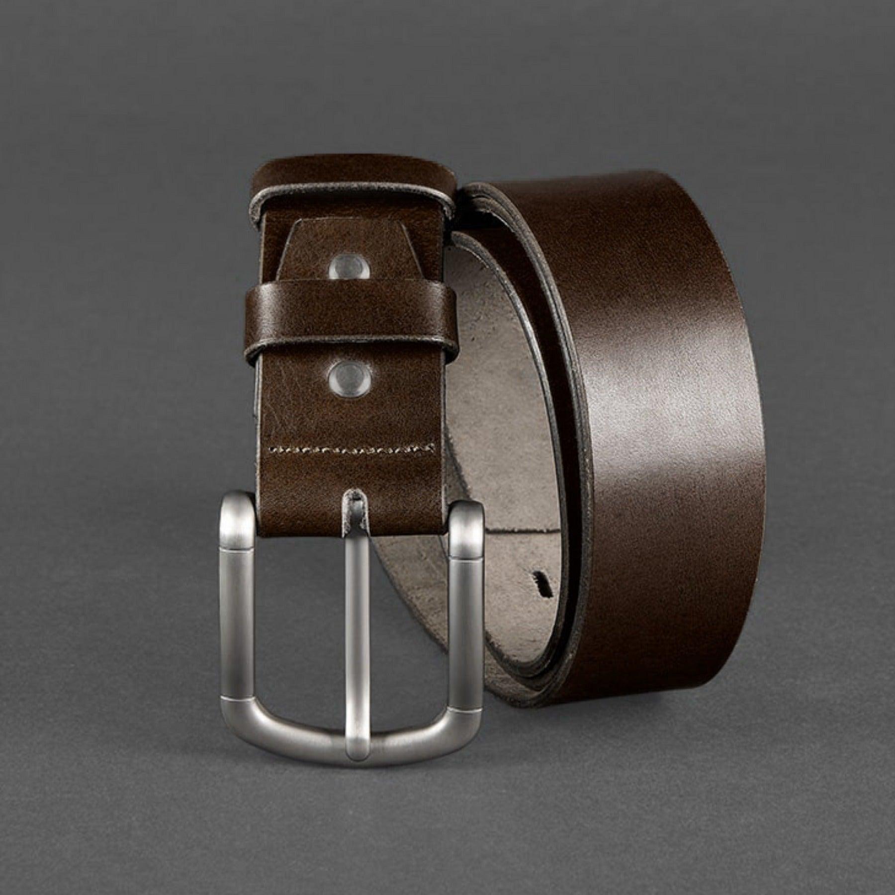Men's Handmade Brown Leather Jeans Belt – view 2