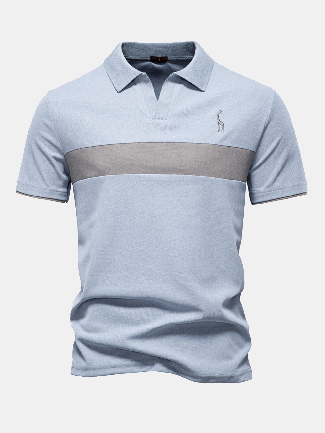 Men's Contrast Piqué V-Neck Polo Shirt – view 7