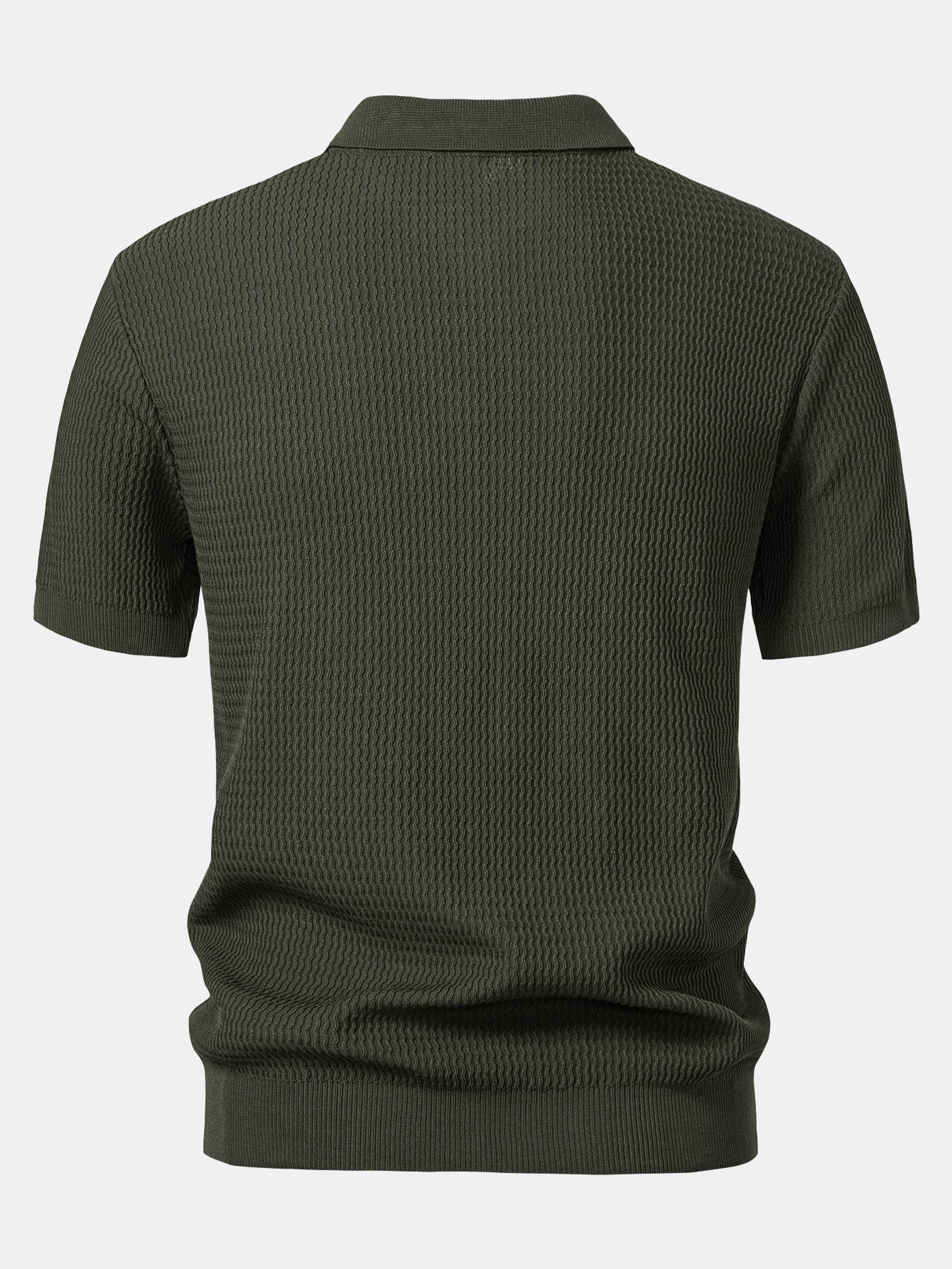 Men's Wave Jacquard Knit V-Neck Polo Shirt – view 6