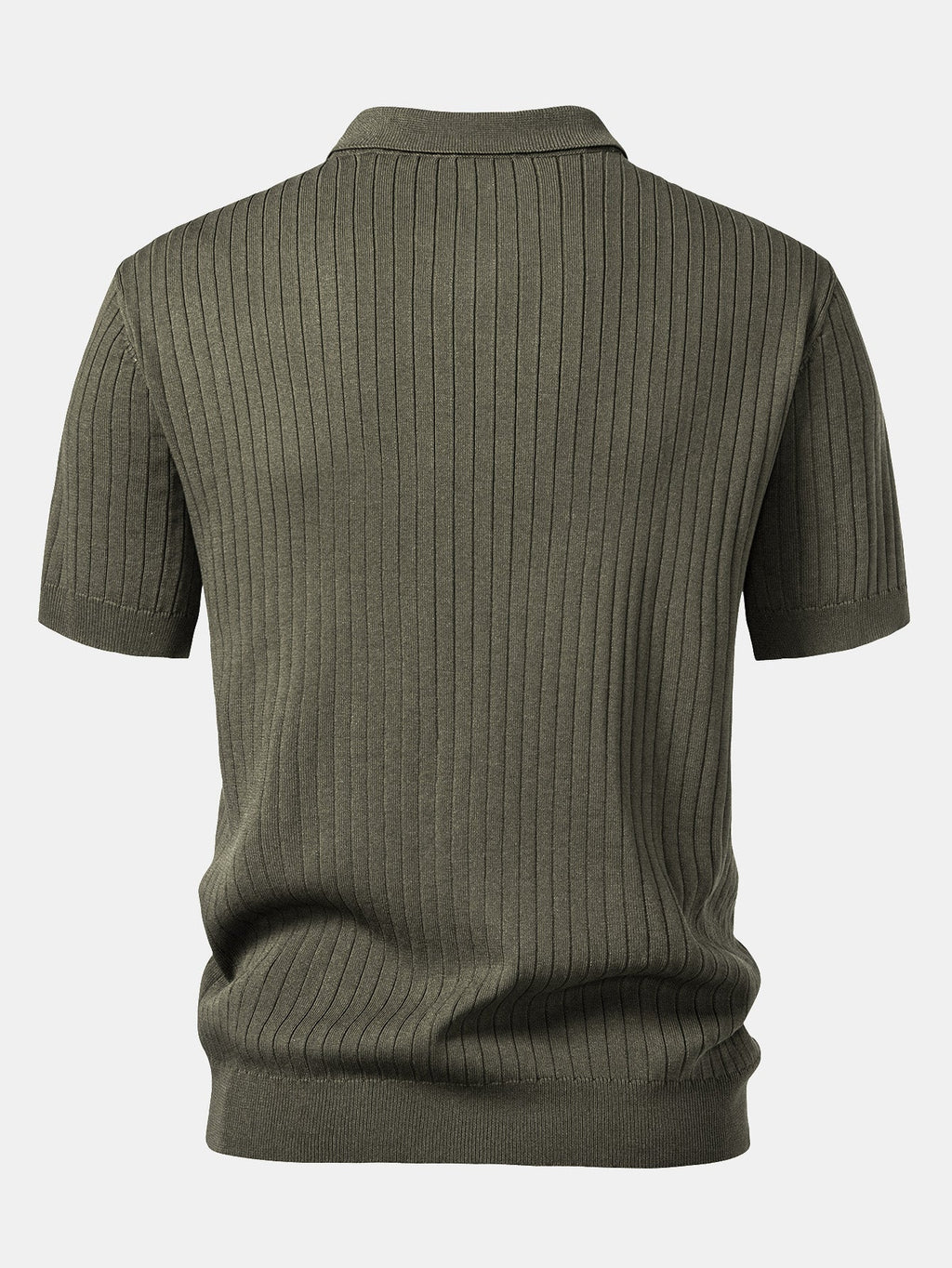 Men's Striped V-Neck Knit Polo Shirt – view 4