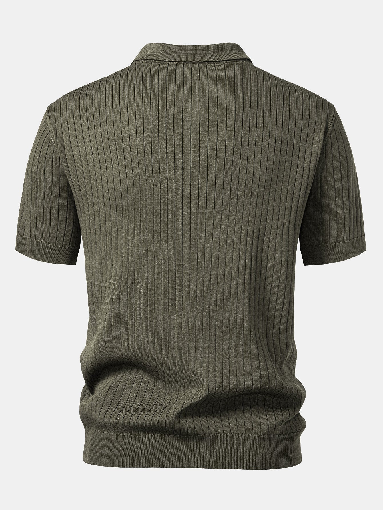 Men's Striped V-Neck Knit Polo Shirt – view 4