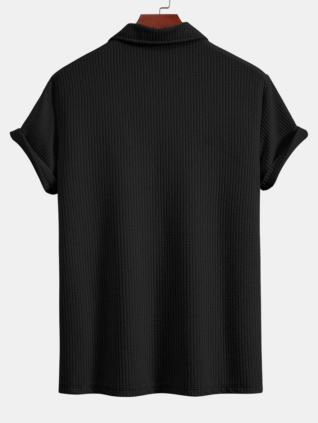 Men's Textured V-Neck Polo & Shorts Set – view 11