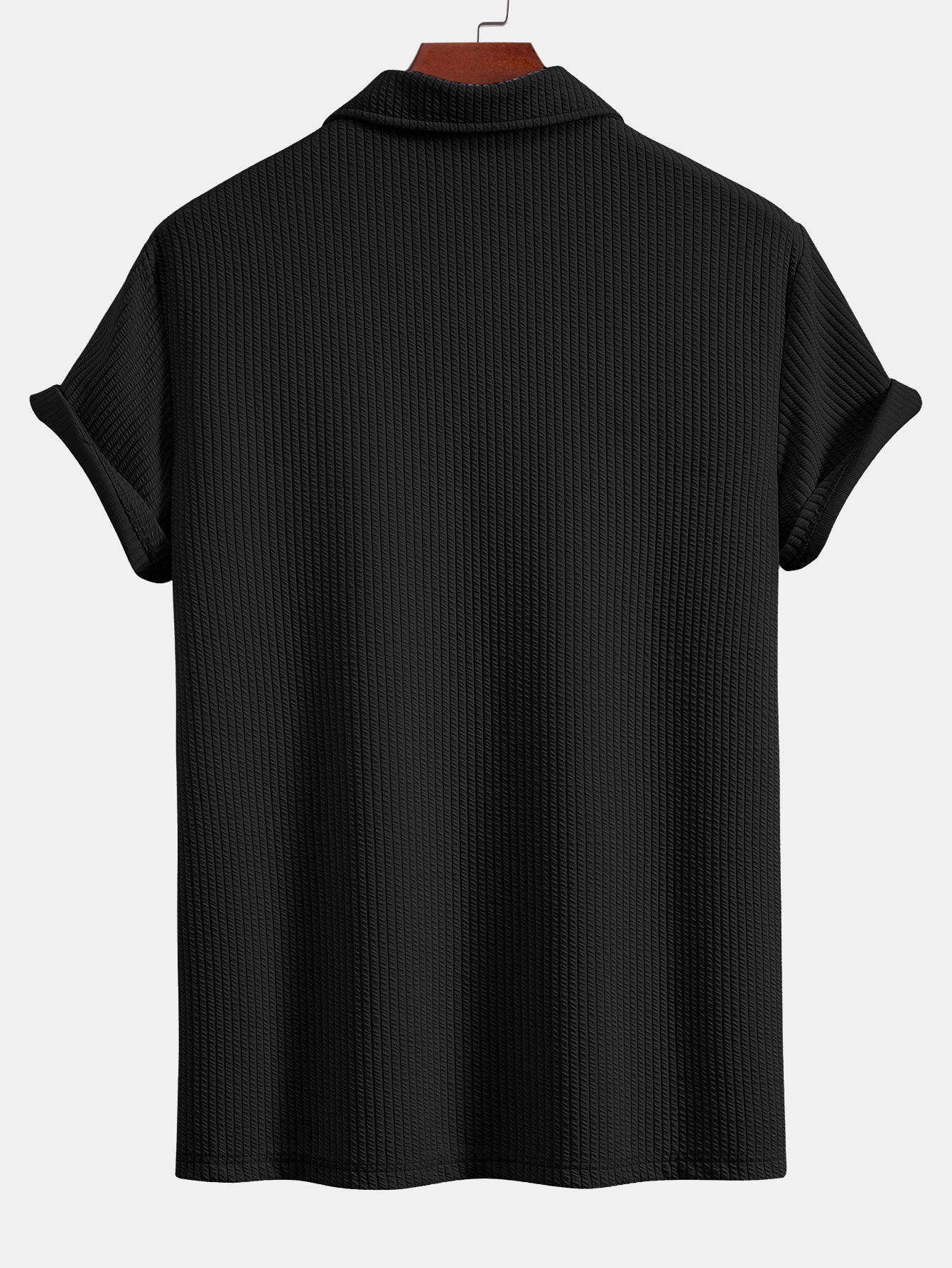 Men's Textured V-Neck Polo & Trousers Set – view 9