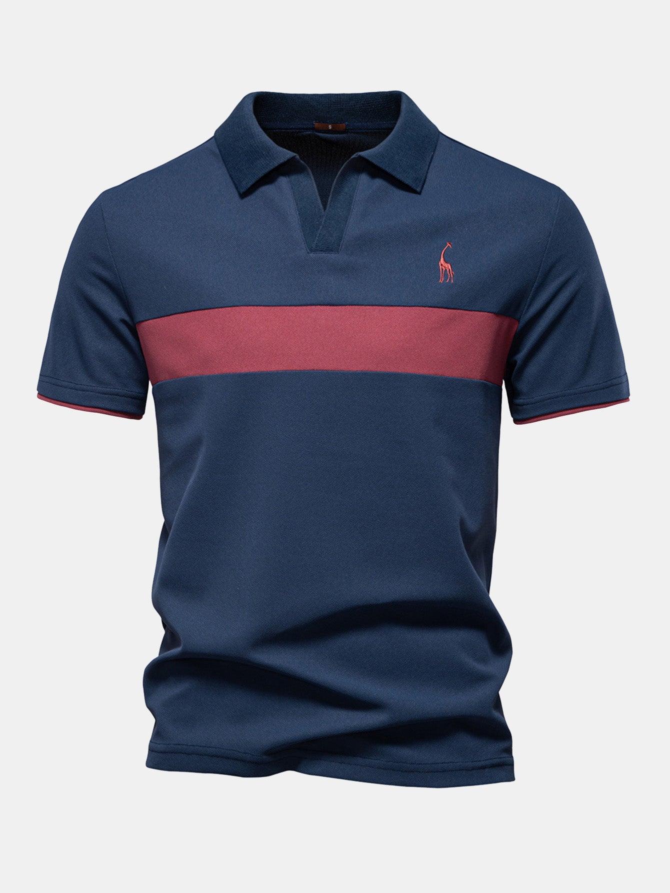 Men's Contrast Piqué V-Neck Polo Shirt – view 3