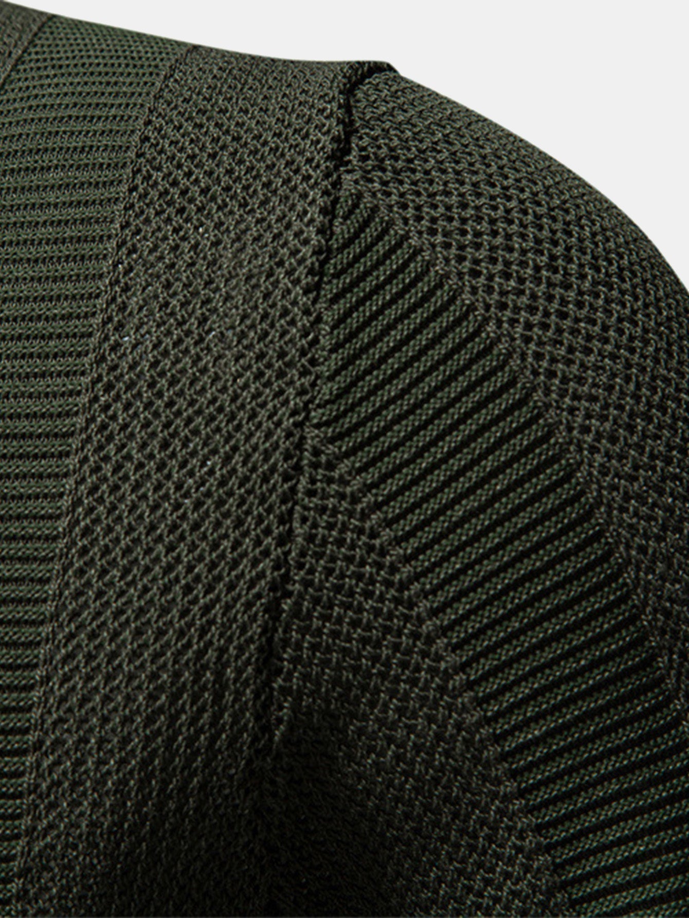 Men's Striped Hollow Knit V-Neck Polo Shirt – view 6