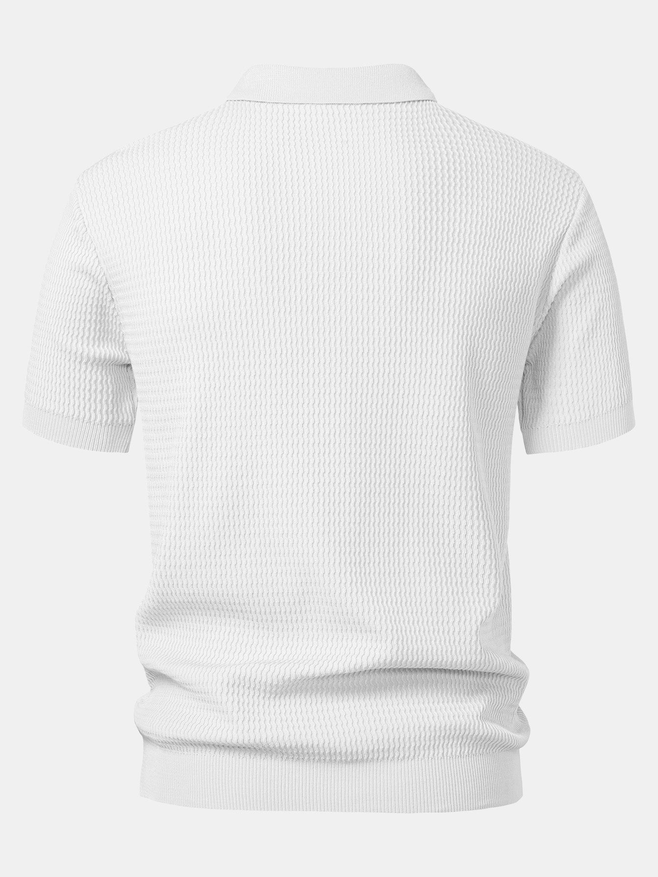 Men's Wave Jacquard Knit V-Neck Polo Shirt – view 10
