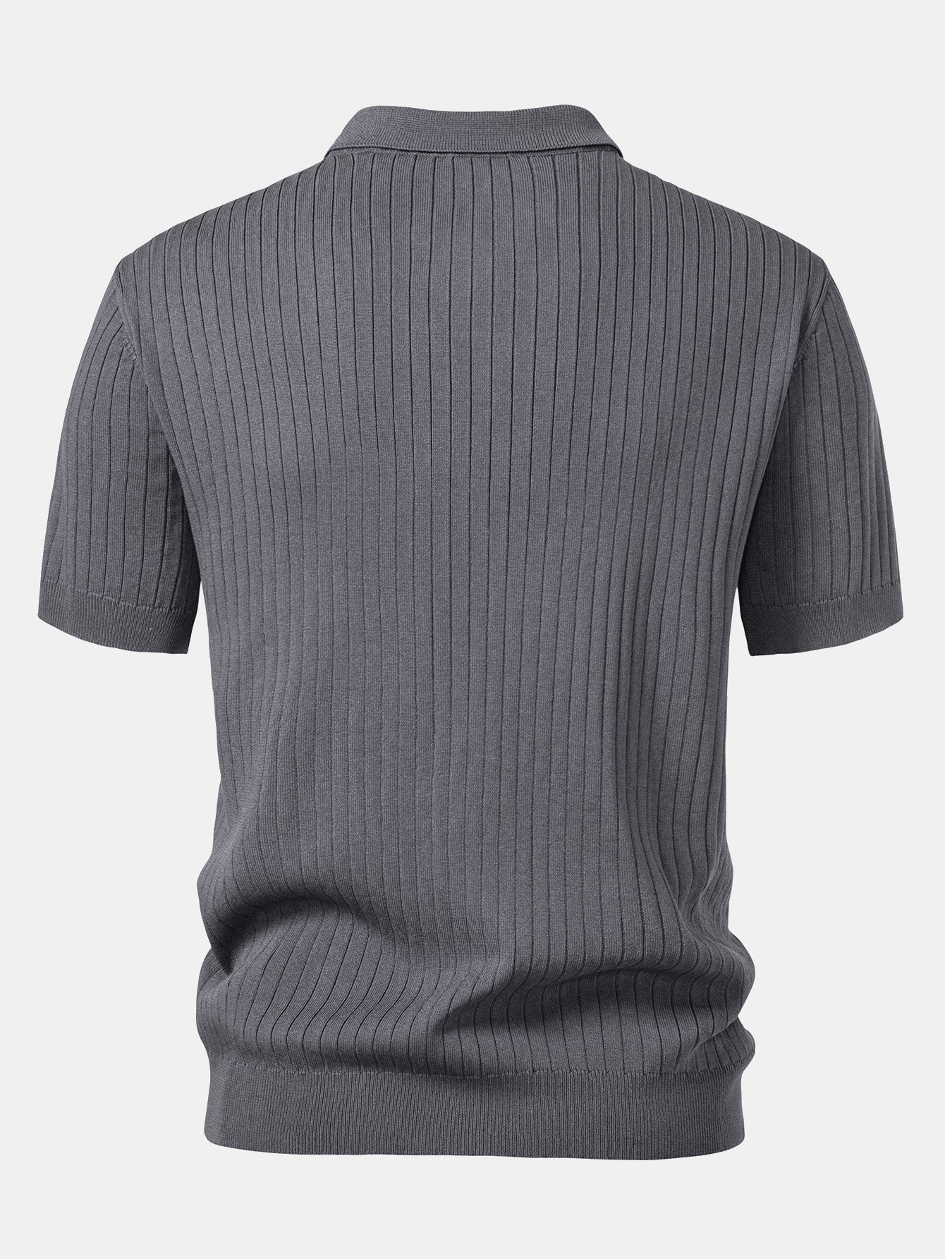 Men's Striped V-Neck Knit Polo Shirt – view 10