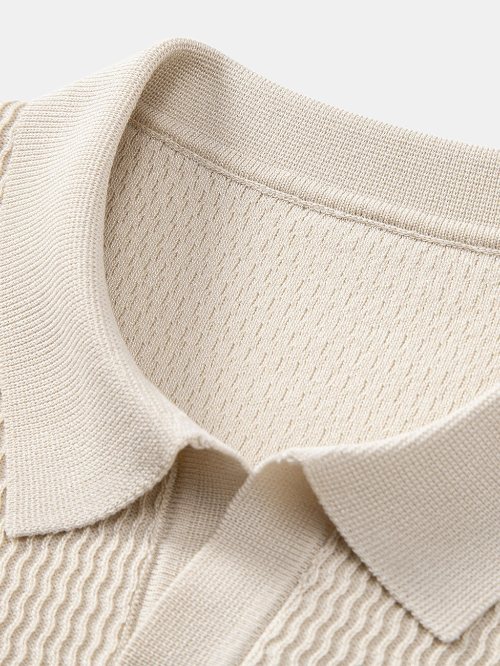 Men's Wave Jacquard Knit V-Neck Polo Shirt – view 11