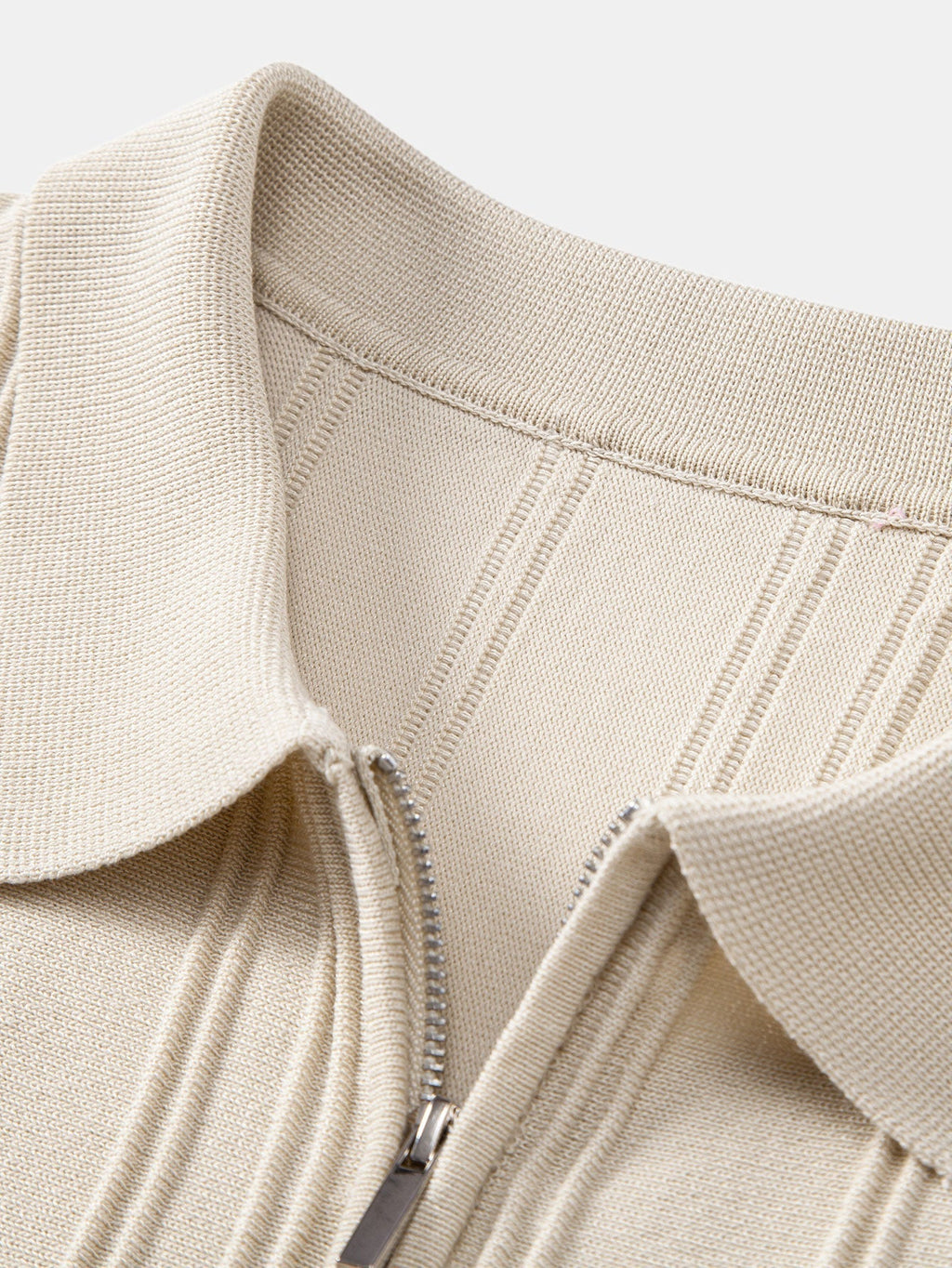 Men's Striped Jacquard Knit Zip Polo Shirt – view 11