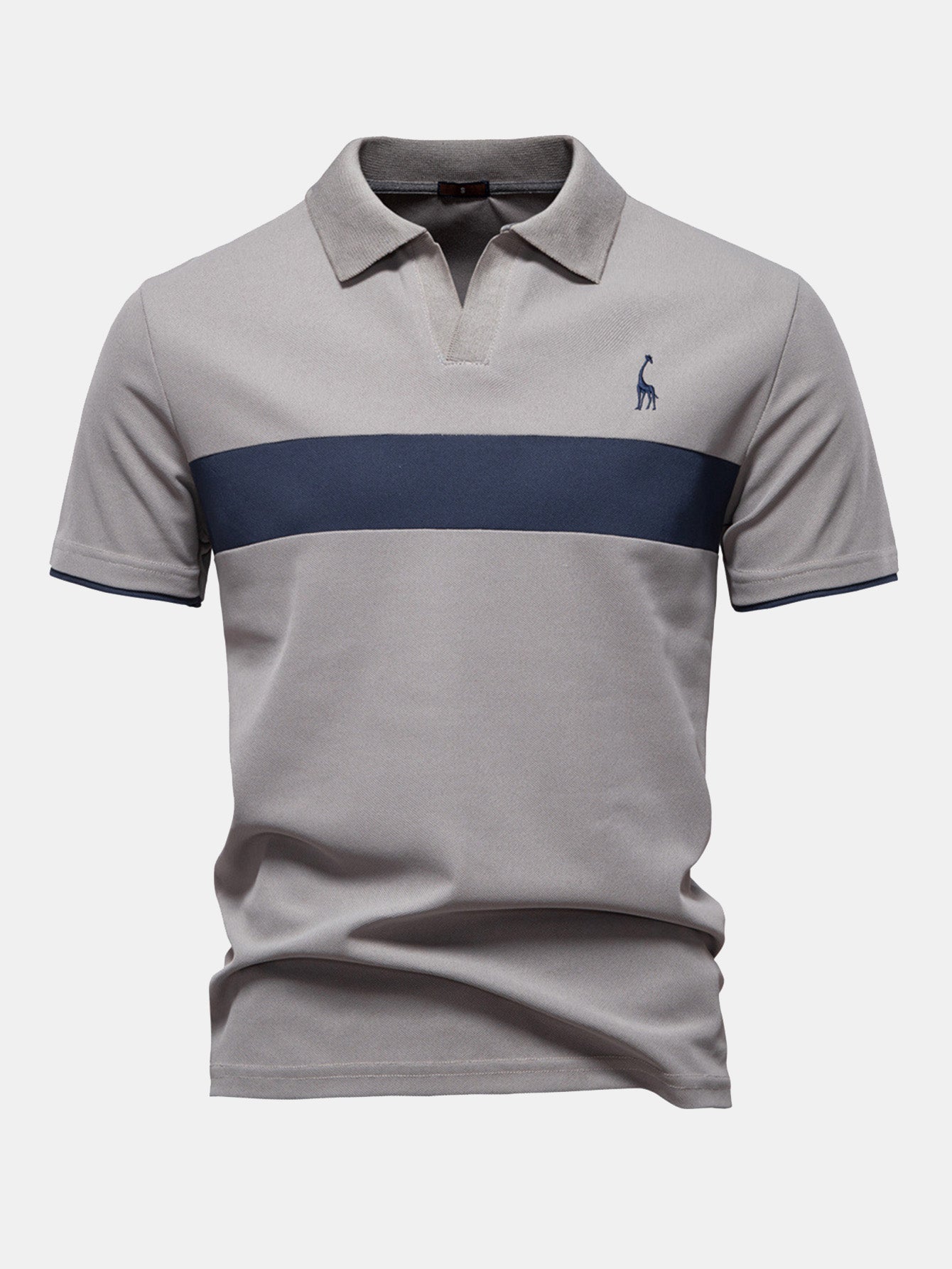 Men's Contrast Piqué V-Neck Polo Shirt – view 9