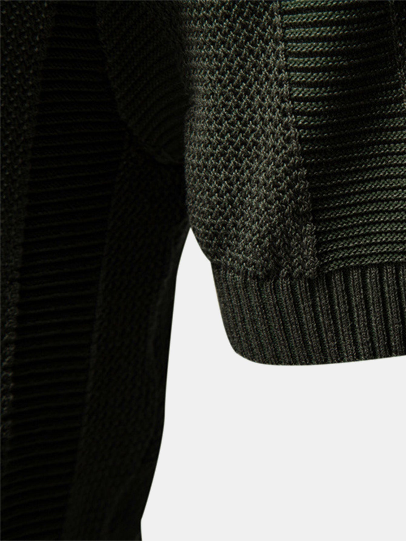 Men's Striped Hollow Knit V-Neck Polo Shirt – view 7