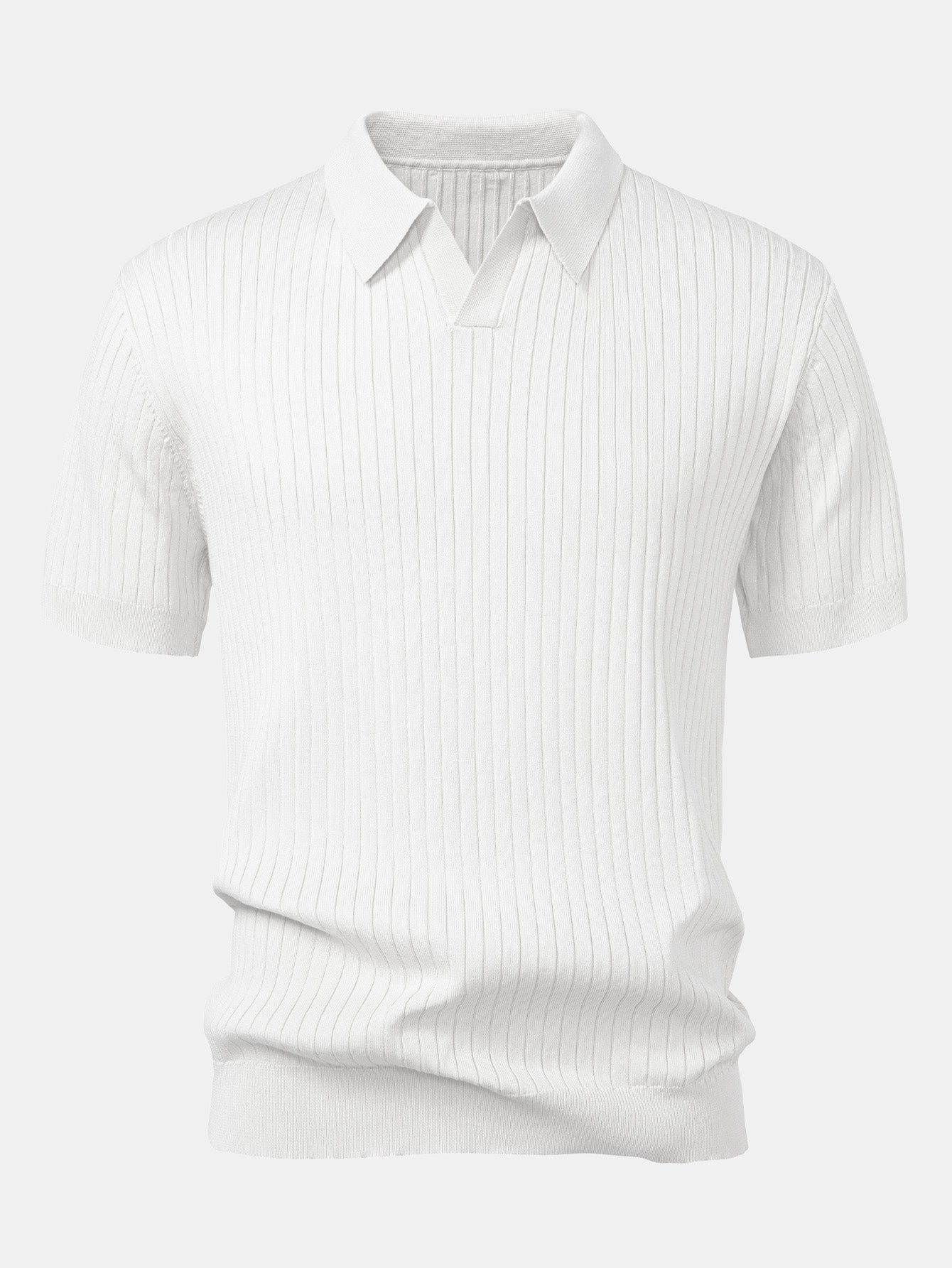 Men's Striped V-Neck Knit Polo Shirt – view 11