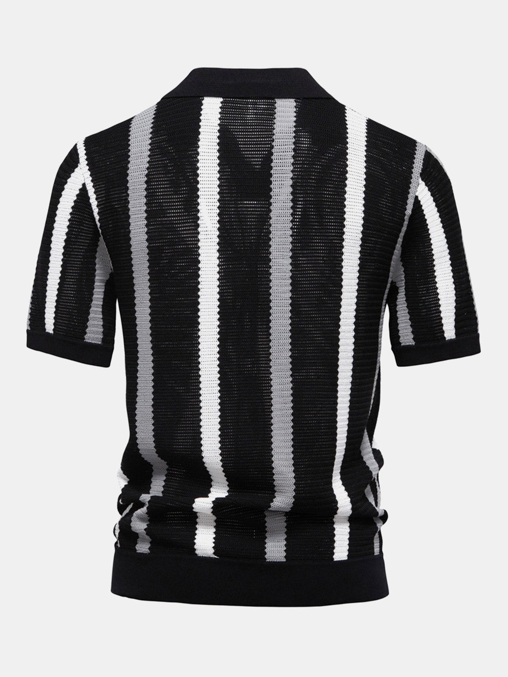 Men's Contrast Stripe V-Neck Knit Polo Shirt – view 8