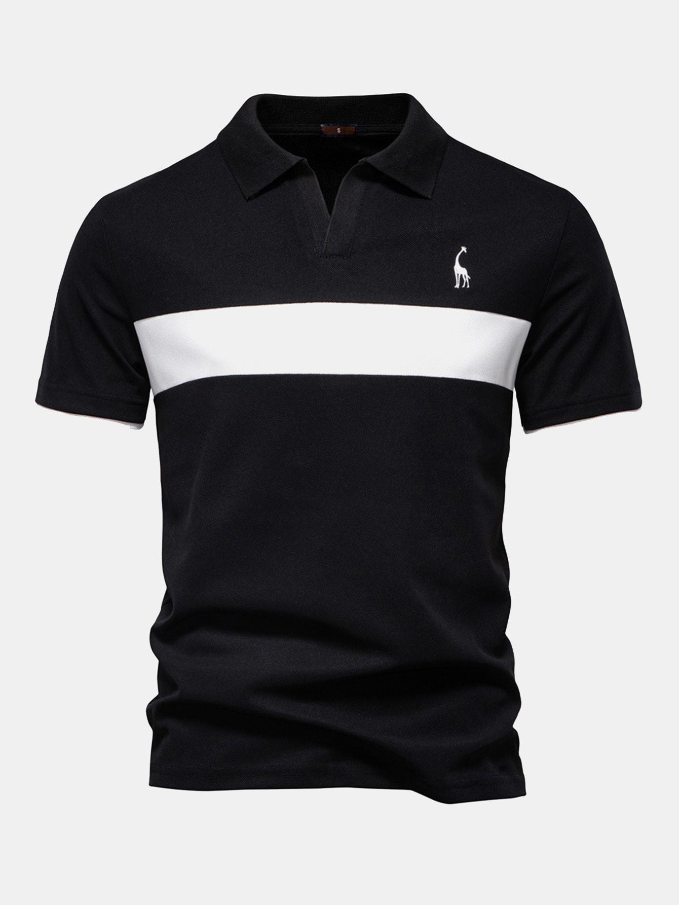 Men's Contrast Piqué V-Neck Polo Shirt – view 5