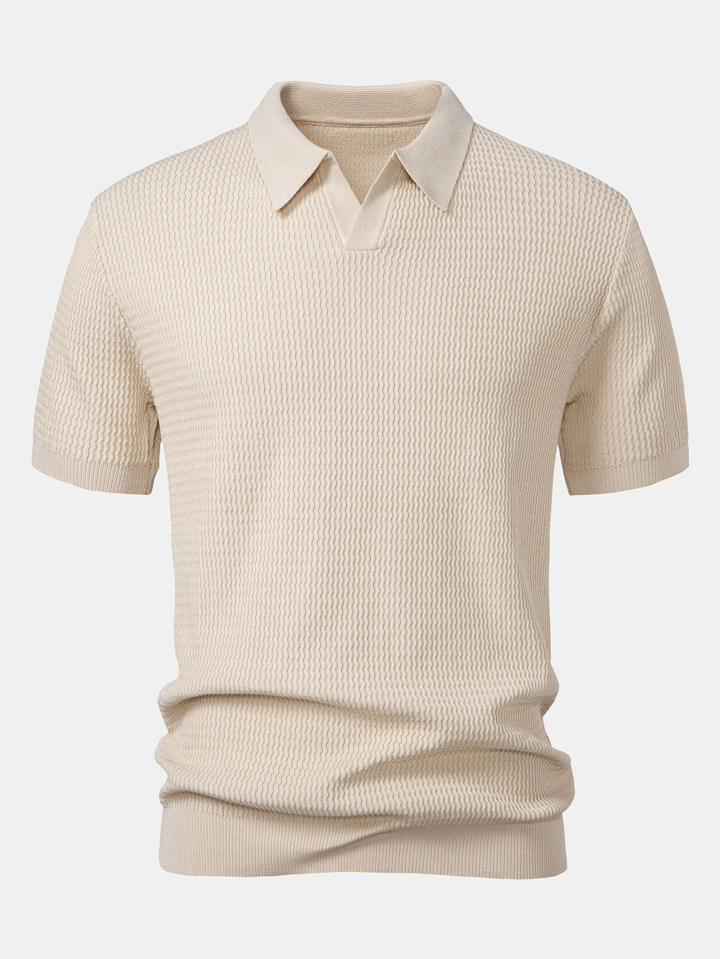 Men's Wave Jacquard Knit V-Neck Polo Shirt – Belgravia Wear
