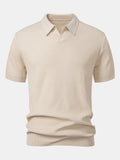 Men's Wave Jacquard Knit V-Neck Polo Shirt – Belgravia Wear