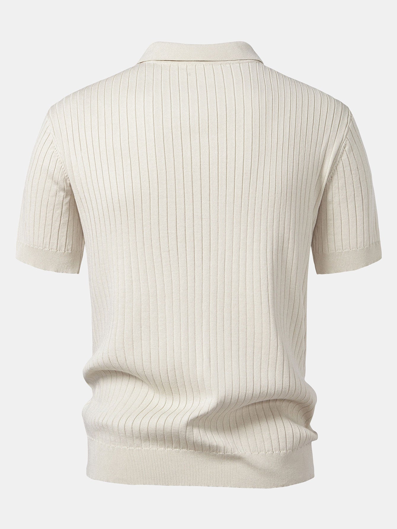 Men's Striped V-Neck Knit Polo Shirt – view 6
