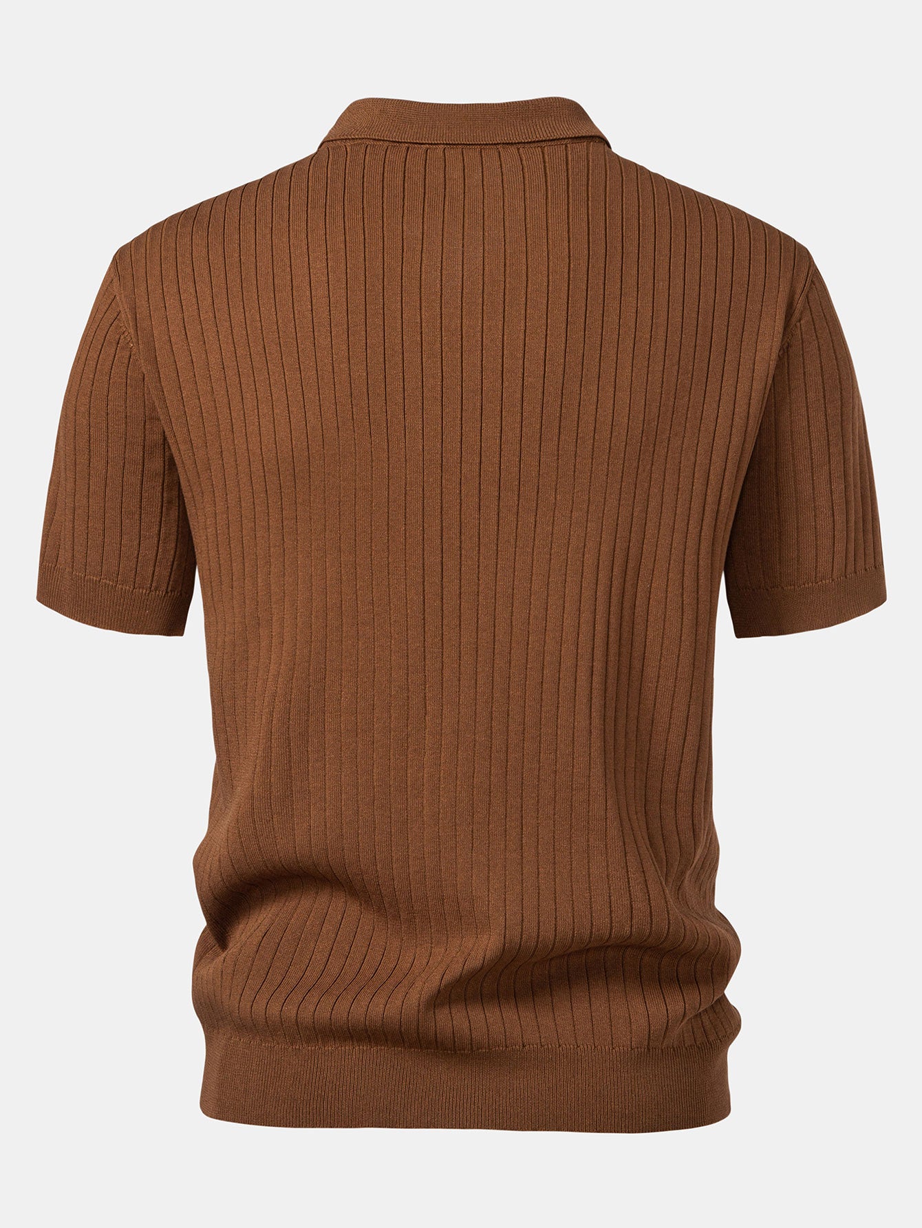 Men's Striped V-Neck Knit Polo Shirt – view 2