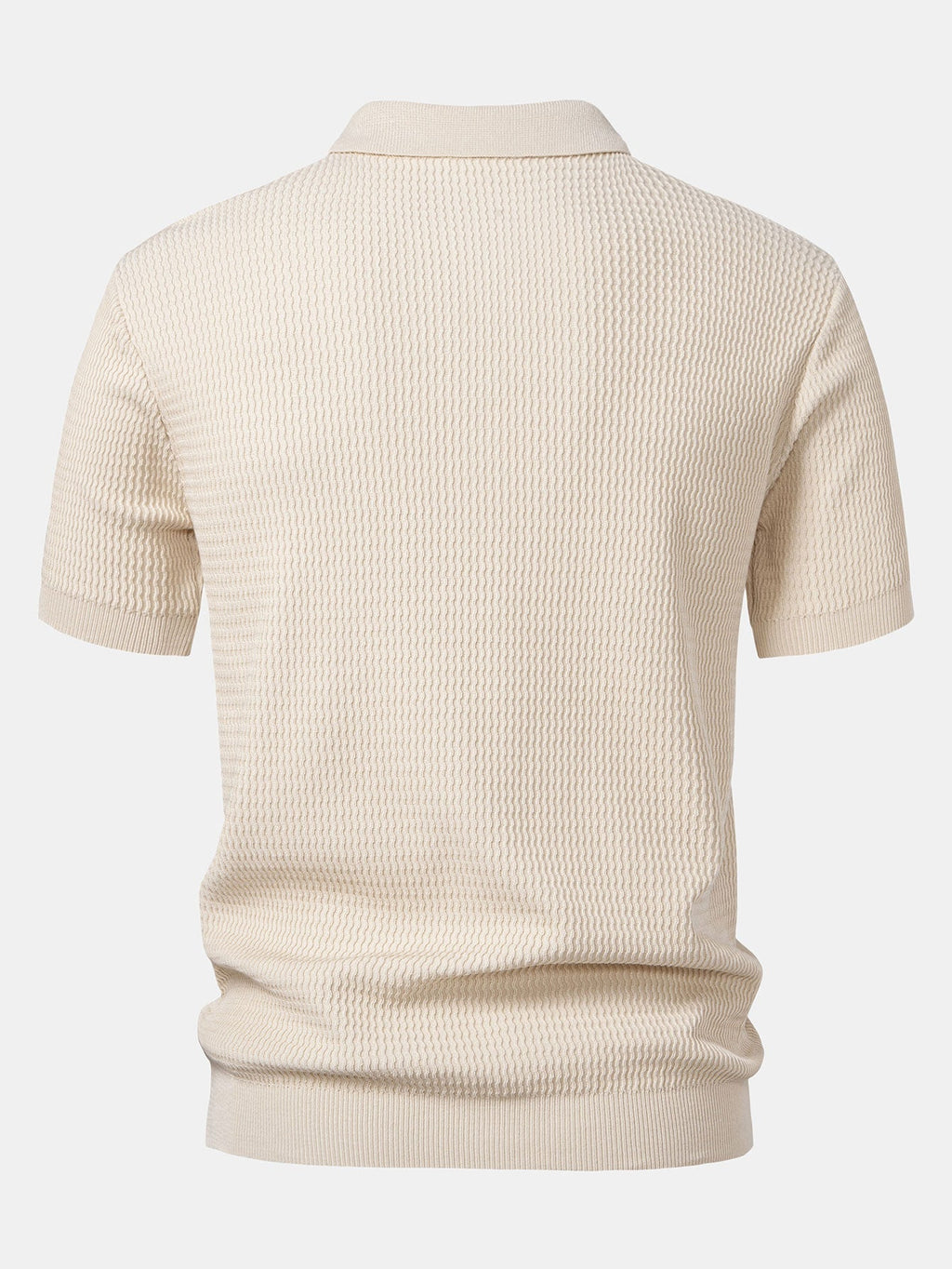 Men's Wave Jacquard Knit V-Neck Polo Shirt – view 2