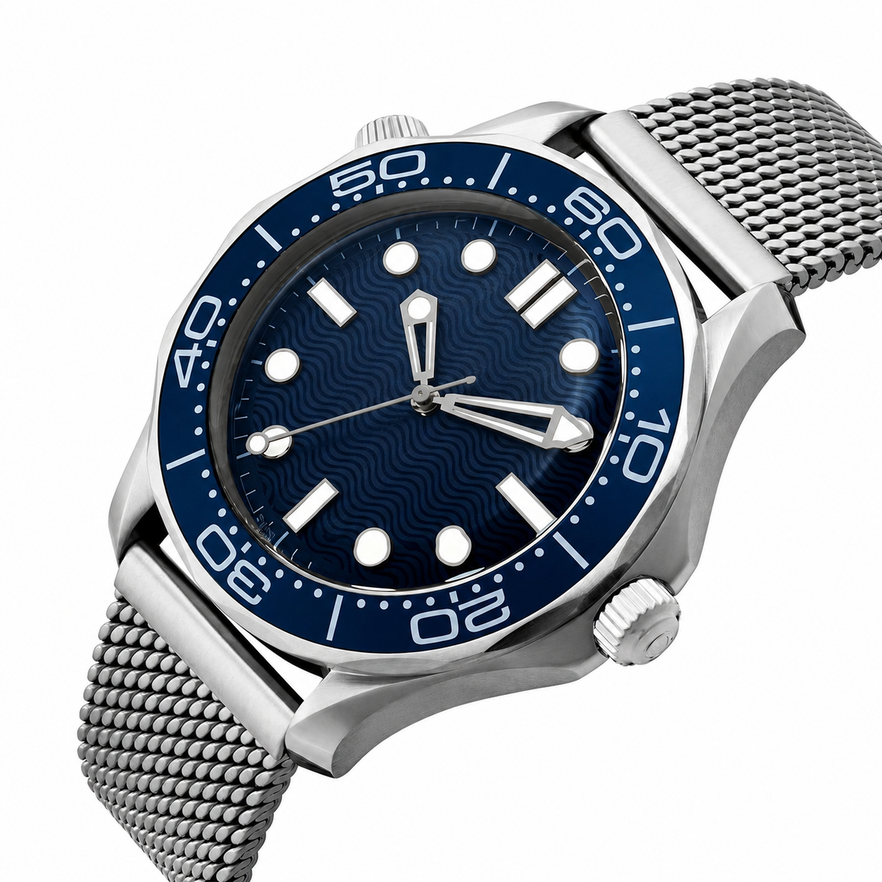 Men's Midnight Blue Steel Diver Watch 300M 42mm – Belgravia Wear