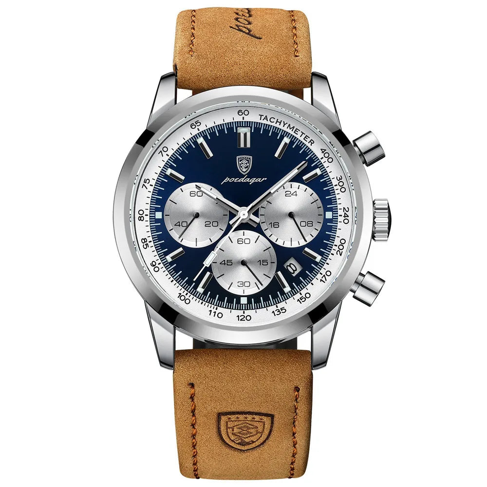 Men's Luxury Leather Strap Chronograph Watch – Belgravia Wear