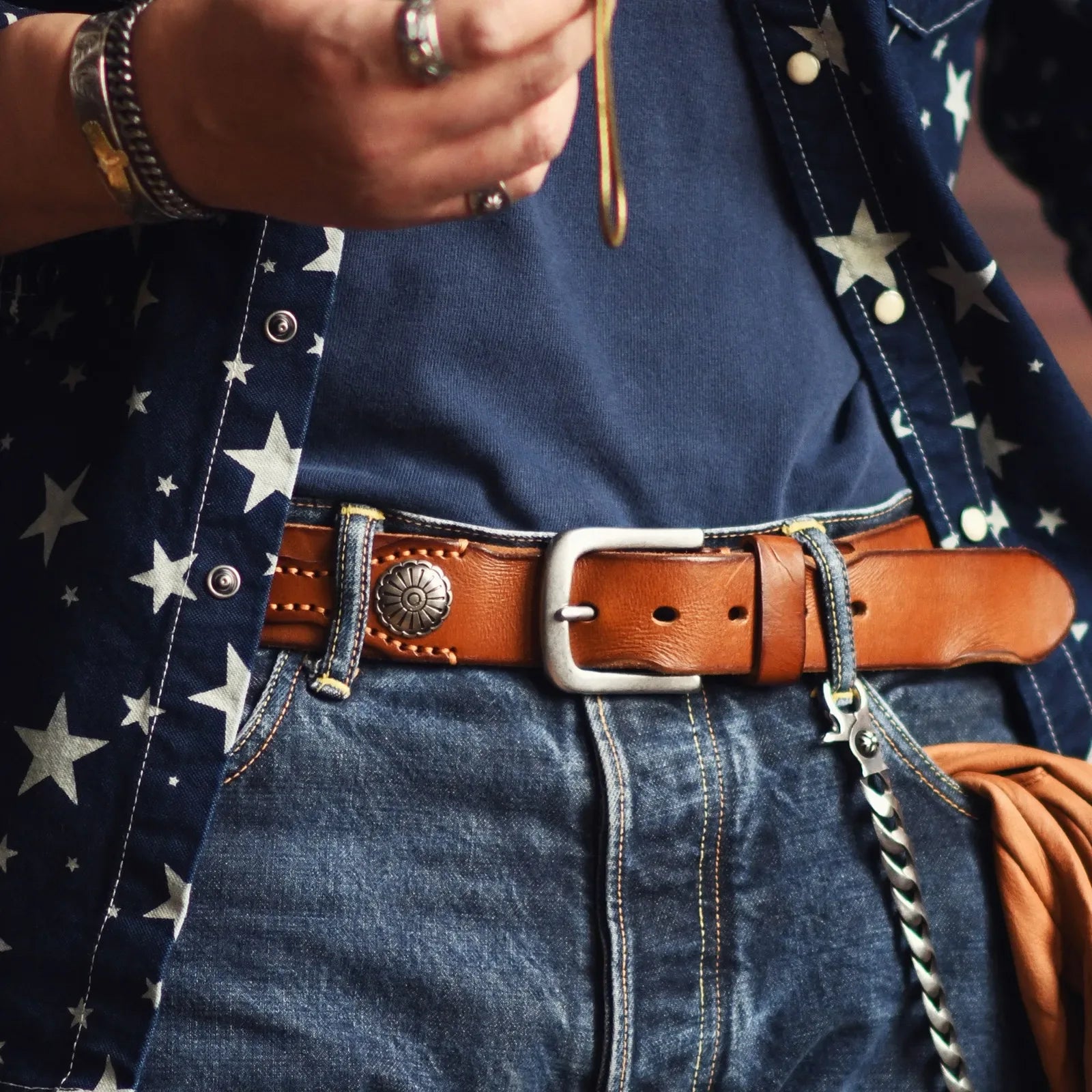 Men's Handcrafted Leather Western Belt – view 7