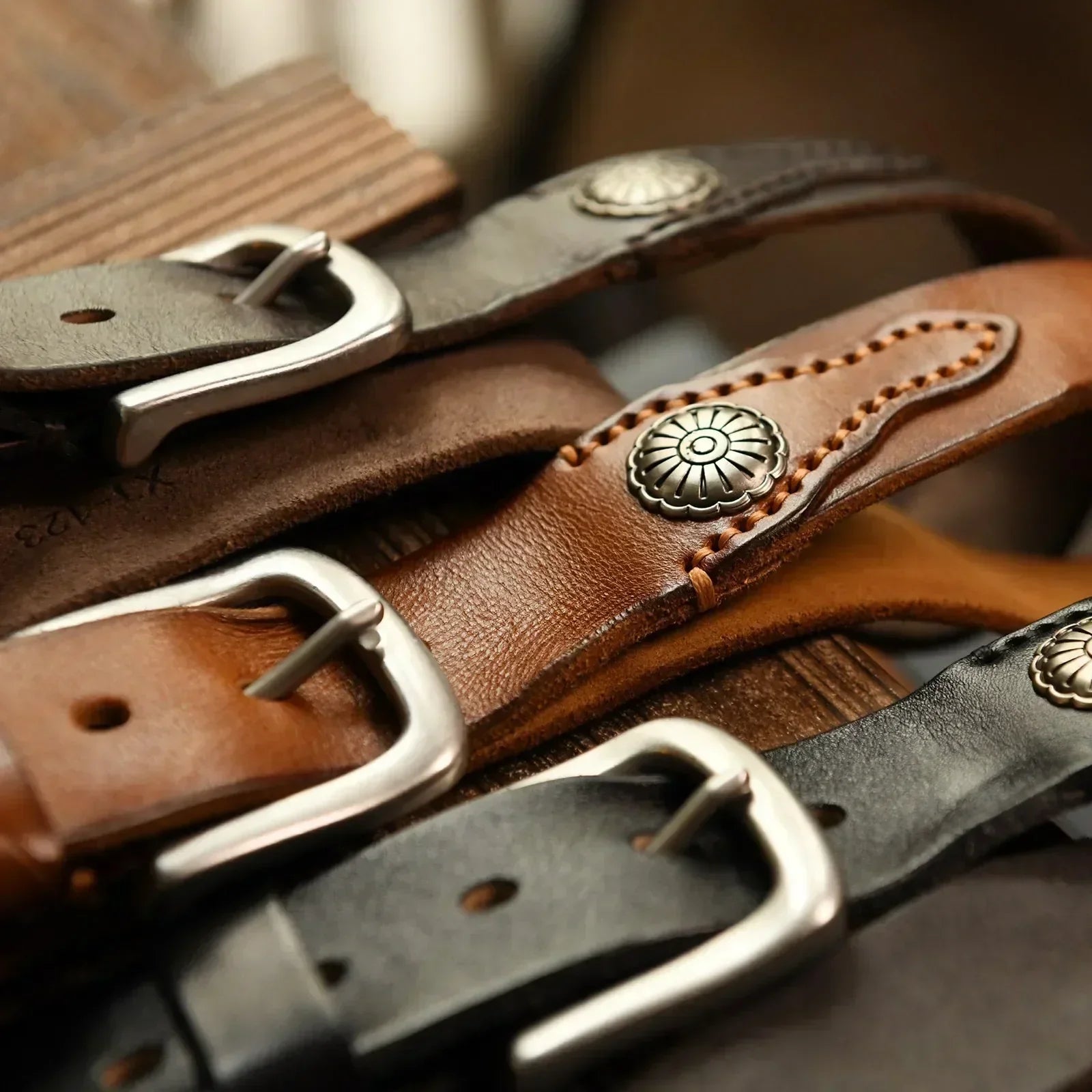 Men's Handcrafted Leather Western Belt – view 5