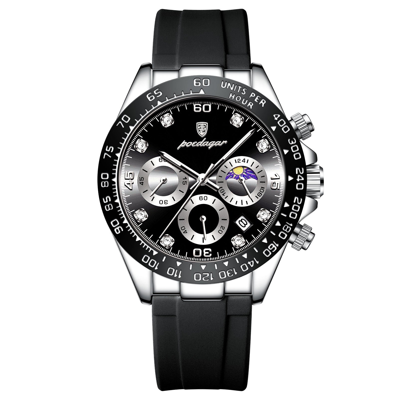 Men's Chronograph Phase Date Steel Watch – Belgravia Wear