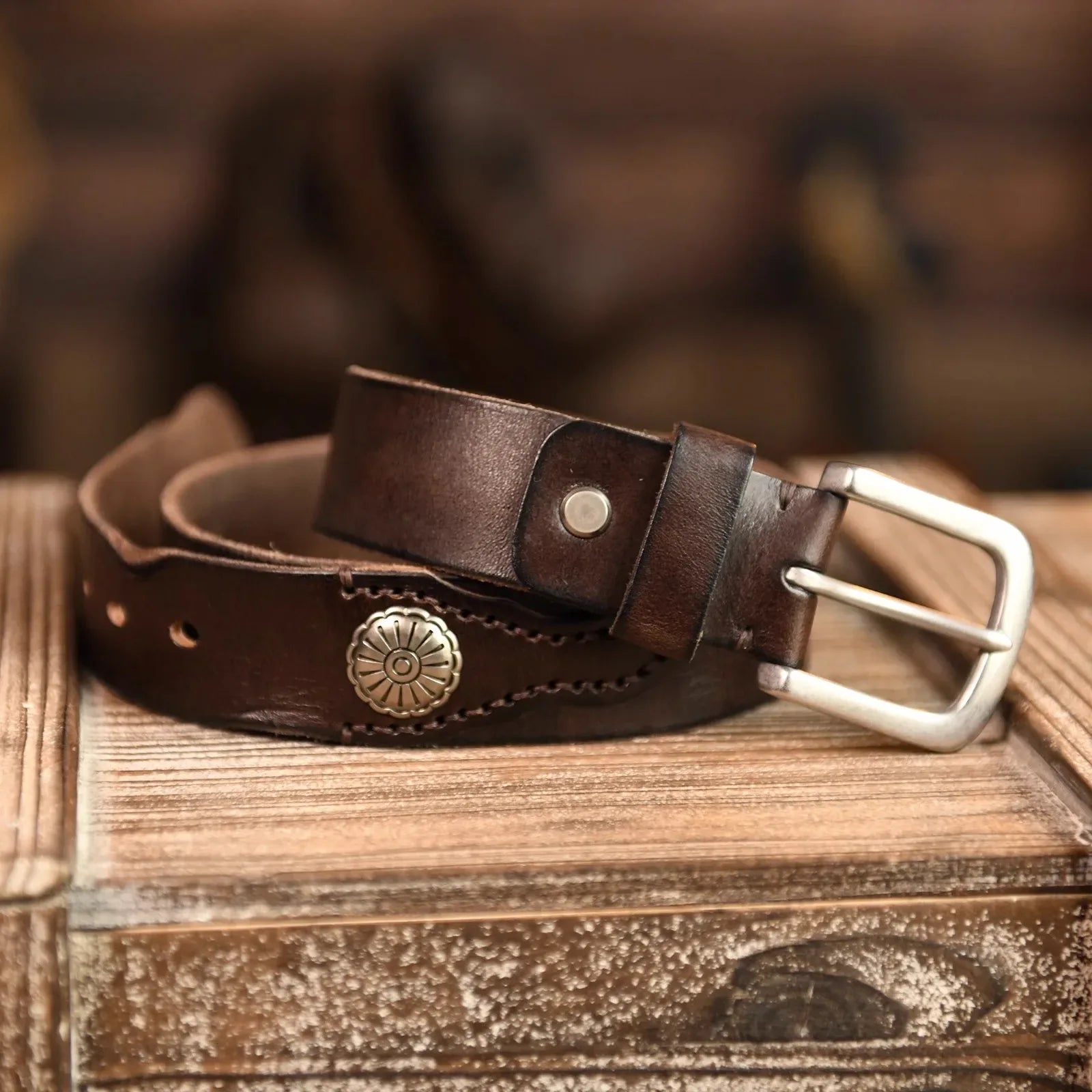 Men's Handcrafted Leather Western Belt – view 2