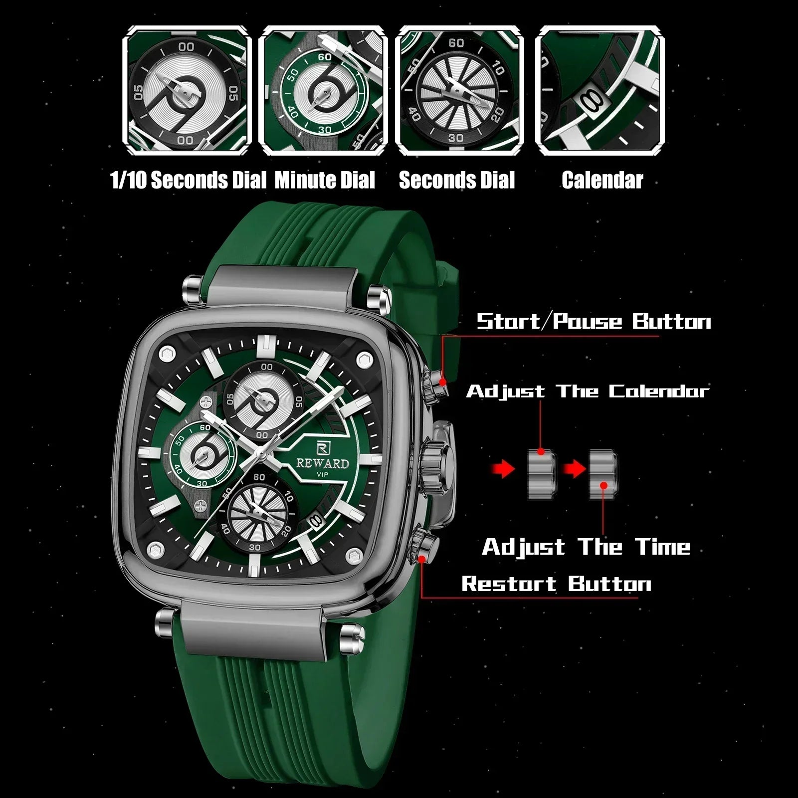 Men's 44mm Sports Chronograph Watch – view 3