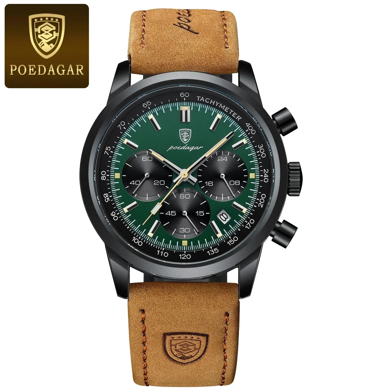 Men's Luxury Leather Strap Chronograph Watch – view 9