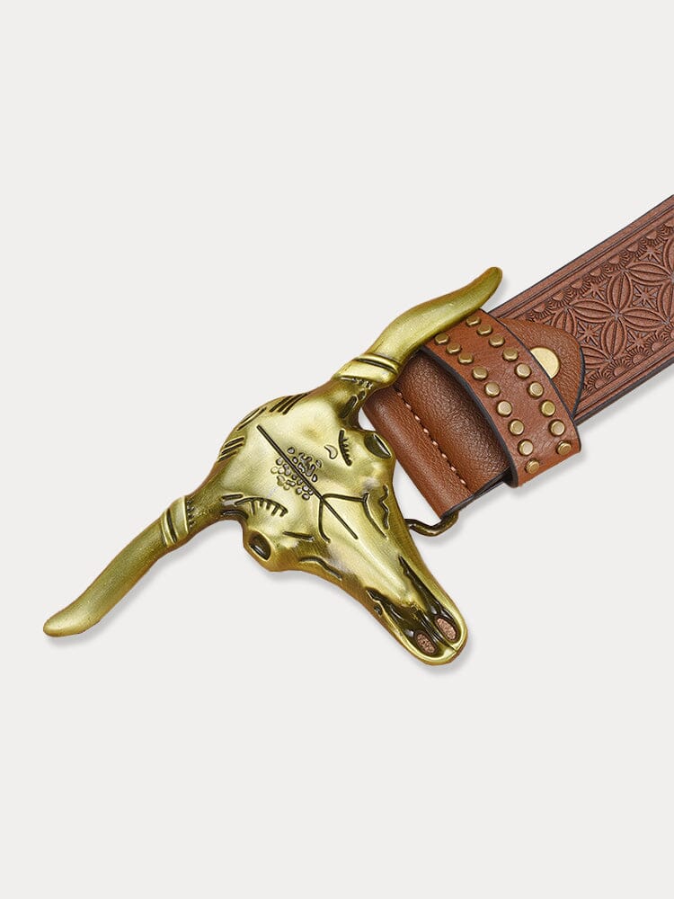 Men's Vintage Western Cowboy PU Belt – view 5