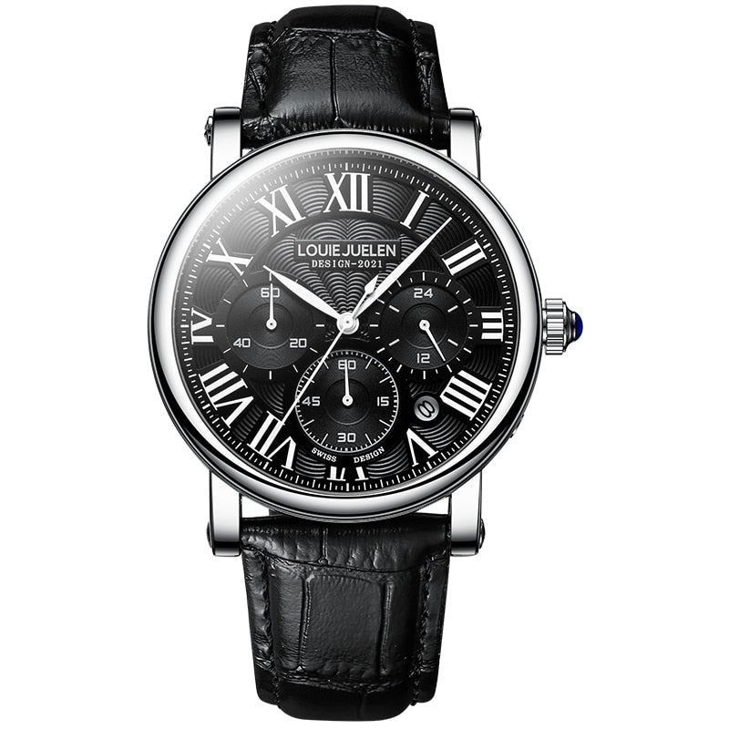 Executive Classic Men's Automatic Leather Strap Watch – view 2