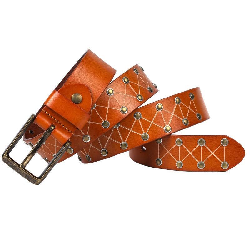Jora Men's Textured Rivet Leather Belt – view 3