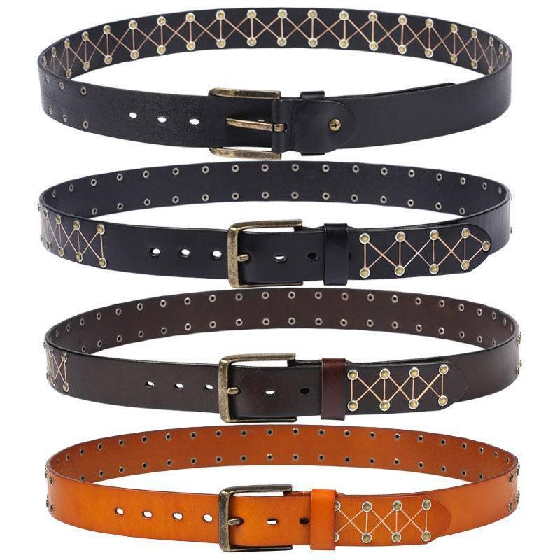 Jora Men's Textured Rivet Leather Belt – view 6
